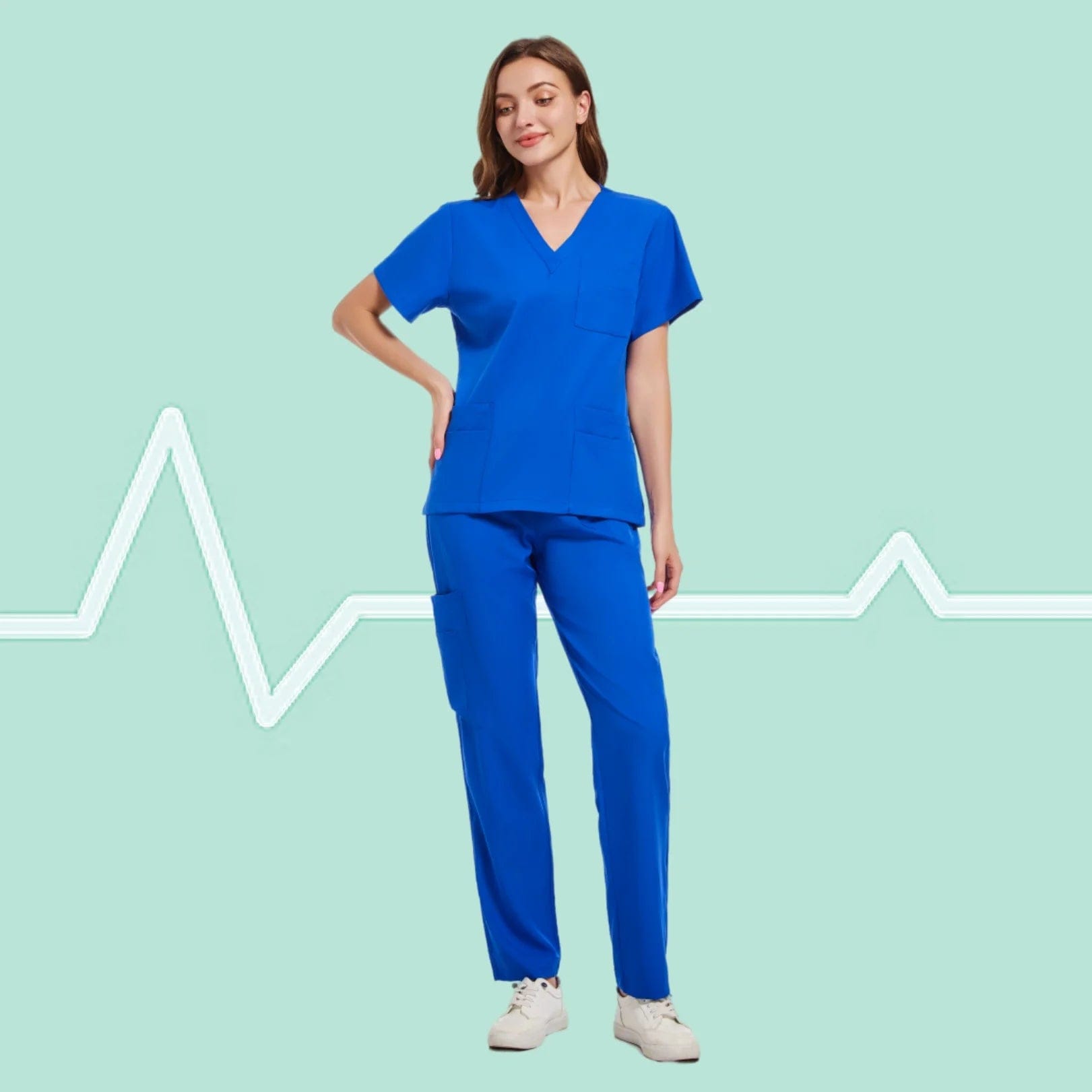 SHOWLU FASHION STORE Blue / XXL High Quality Uniforme Medical Nurse Uniform Scrub Set Women and Men's Modern V-Neck Top and Pant Hospital Workwear Doctor Suits