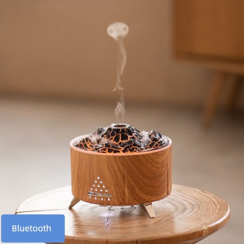  Showlu Fashion Store Bluetooth flame sound section + jellyfish + essential oil Wisk Volcanic Lava Humidifier Mute Spit Smoke Ring Office Desk Surface Panel Timing Hydrating Essential Oil Aroma Diffuser