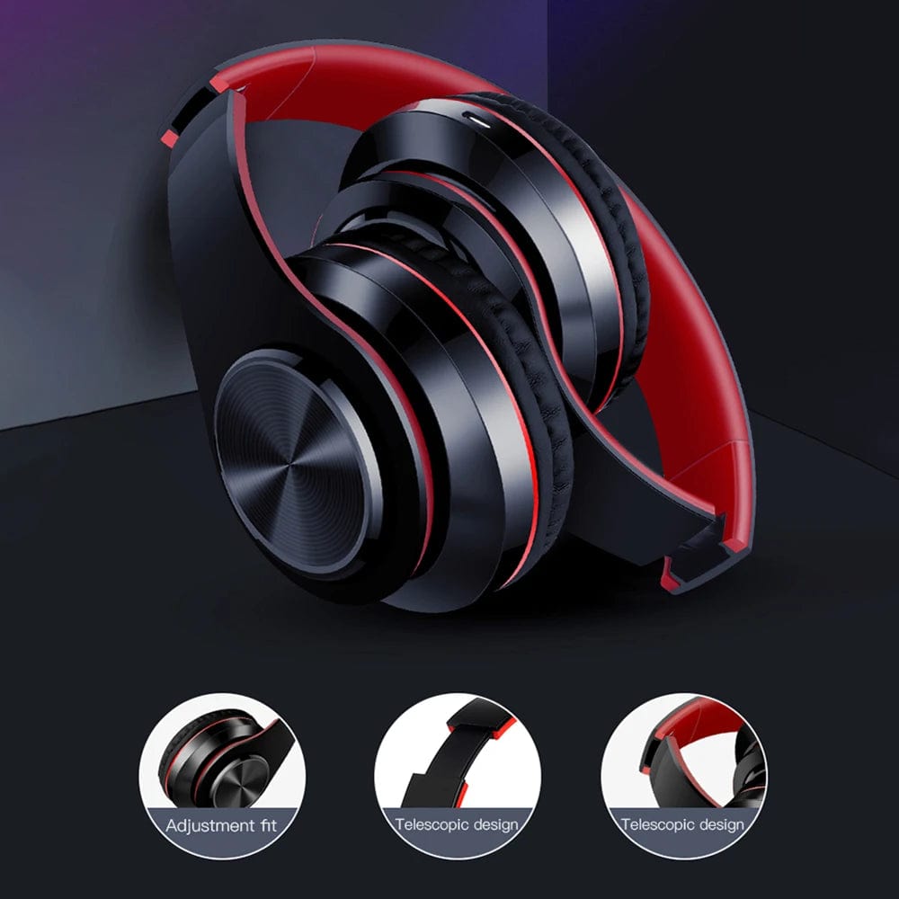 SHOWLU FASHION STORE Bluetooth Headset Wireless Headphones Foldable HiFi Stereo Earphone With Mic Support SD Card FM For Xiaomi Iphone Sumsamg Phone