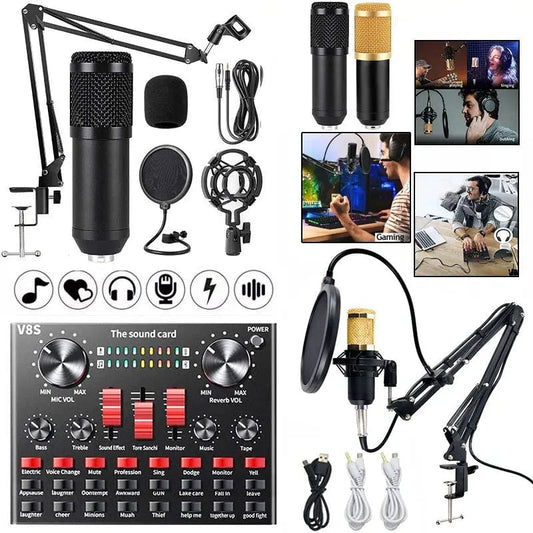 SHOWLU FASHION STORE BM 800 Articulated Microphone Kit Microfone BM 8000 Microfono Para PC De Mesa Streaming Condensador Studio V8s Sound with Mic