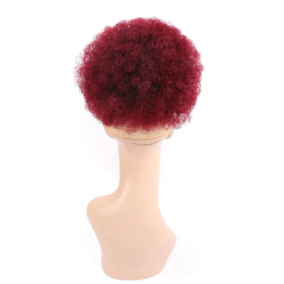 Showlu Fashion Afro Puff Curly Chignon synthetic hair bun with drawstring, natural black, designed for women’s curly hairstyle extensions