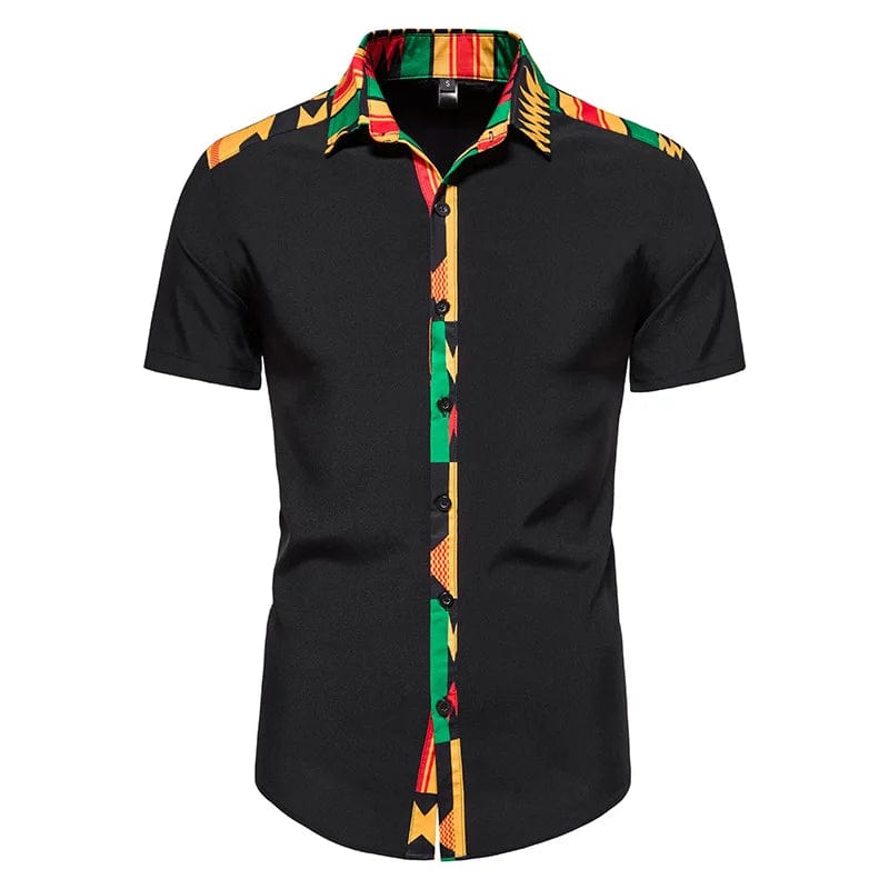 Showlu Fashion Store Bold Kente Print Shirt