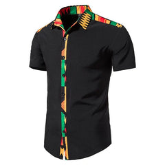 Showlu Fashion Store Bold Kente Print Shirt