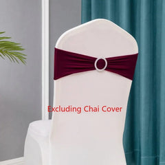 Showlu Fashion Store bordeaux / 10 pcs 10pcs/lot Stretch Lycra Spandex Chair Covers Bands With Buckle Slider For Wedding Decorations Wholesale Chair Sashes Bow heart