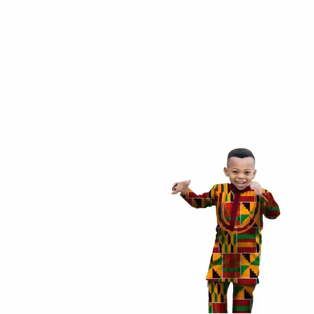 Boy and man wearing SHOWLU FASHION STORE African Dashiki cotton long sleeve outfits, featuring traditional designs and slim fit style.
