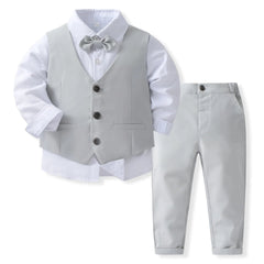  Showlu Fashion Store boy suit 4 / CHINA / 2T Wedding Attire Outfit Clothes Suit for Boy Ring Bearer Boy Outfits Boy's Gentleman Tuxedo Vest Bowtie Shirt Pants Kid Costume