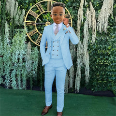 SHOWLU FASHION STORE Boys Beige wedding suit dress tuxedo 3-piece suit suitable for 2-16 year old boys customized dinner ceremony tuxedo suit