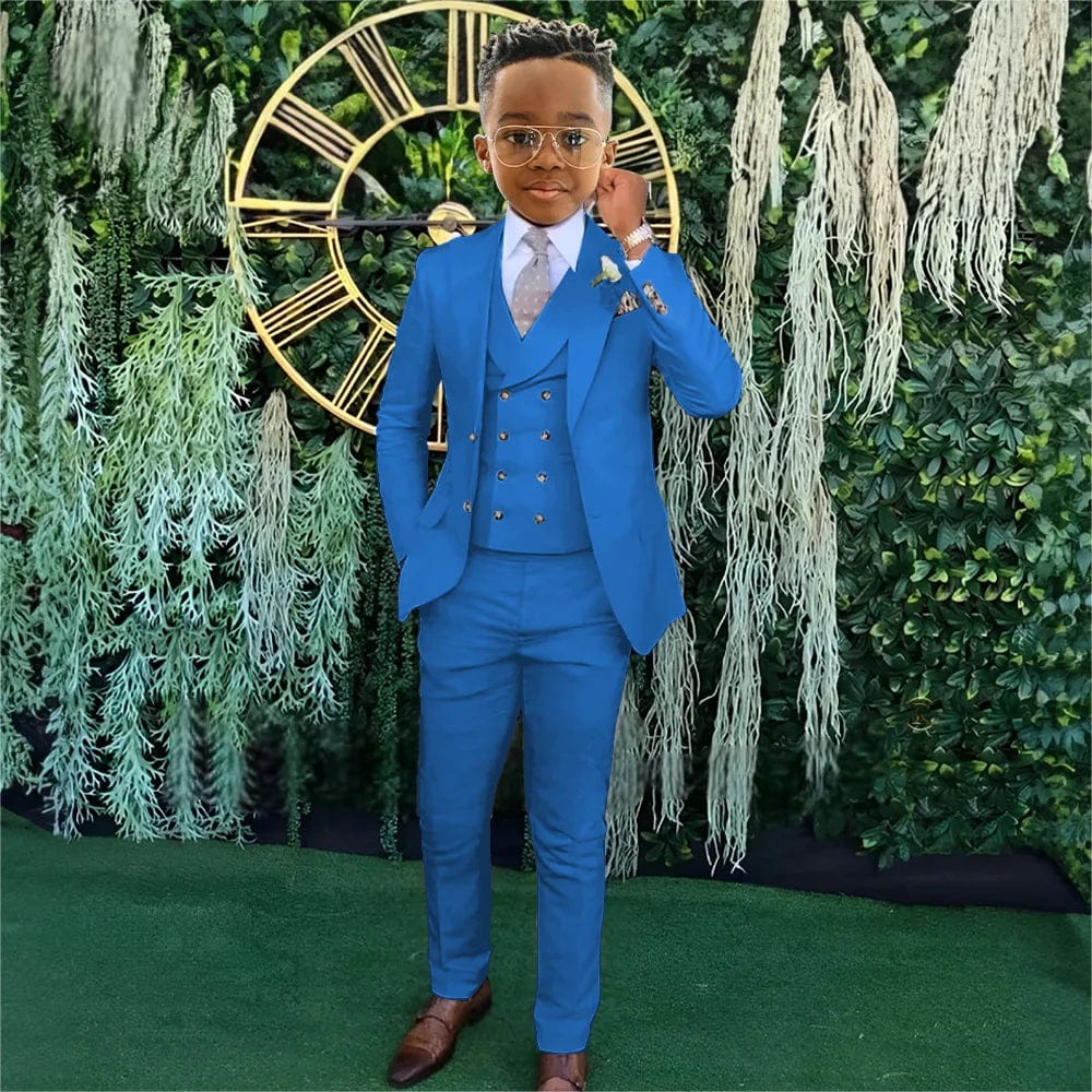 SHOWLU FASHION STORE Boys Beige wedding suit dress tuxedo 3-piece suit suitable for 2-16 year old boys customized dinner ceremony tuxedo suit