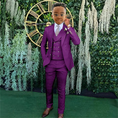 SHOWLU FASHION STORE Boys Beige wedding suit dress tuxedo 3-piece suit suitable for 2-16 year old boys customized dinner ceremony tuxedo suit