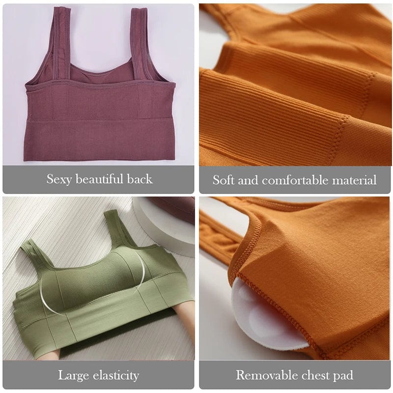 Showlu Fashion Store Breathable Sports Bra Shockproof Crop Top Anti-sweat Fitness Top Women Seamless Yoga Bra  Push Up Sport Top Gym Workout Top