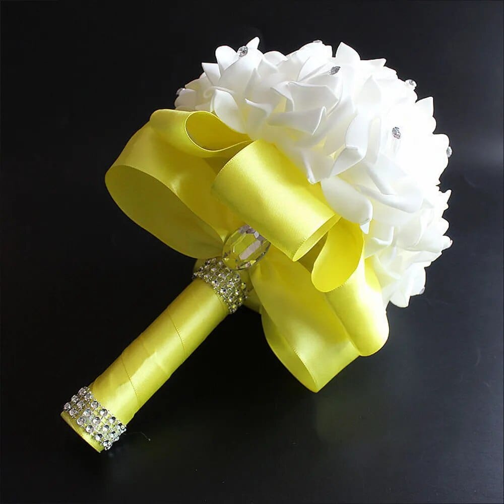 Showlu Fashion Store Bridal Bridesmaid Wedding Bouquet 12 Colors Roses Artificial Holding Flowers Mariage Bouquet Wedding Accessories