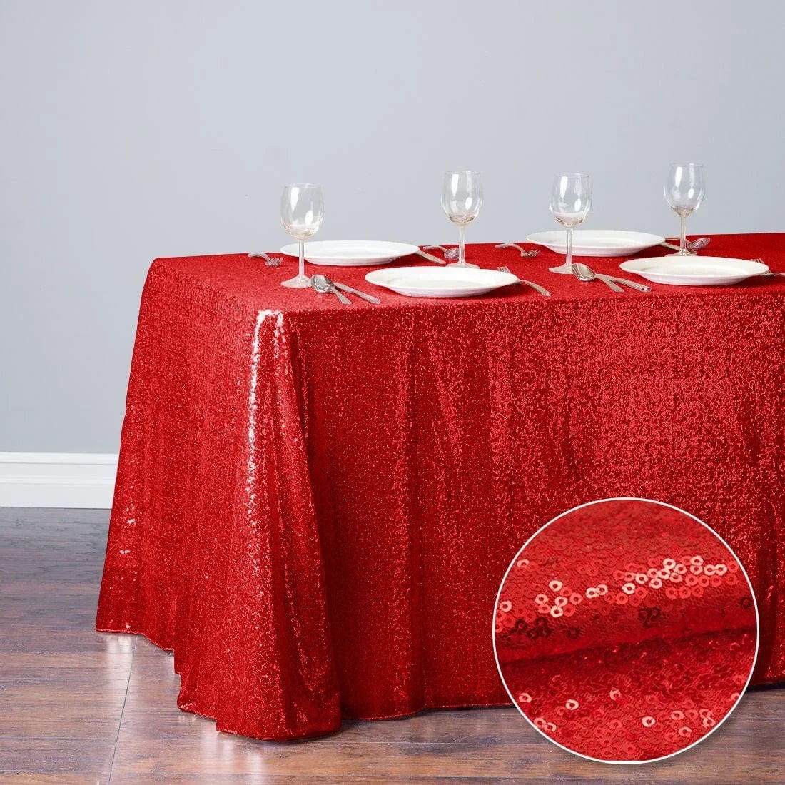  Showlu Fashion Store bright red / 120x400cm-47x157in Glitter Sequin Table Cloth Rectangular Table Cover Rose Gold Tablecloth For Wedding Birthday Party Home Decoration Custom Size