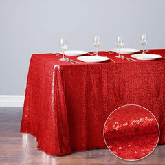  Showlu Fashion Store bright red / 120x400cm-47x157in Glitter Sequin Table Cloth Rectangular Table Cover Rose Gold Tablecloth For Wedding Birthday Party Home Decoration Custom Size