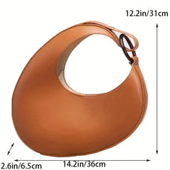 SHOWLU FASHION STORE Brown / 36cmx6.5cmx31cm Luxury Leather Handbags Women Crescent Shape Bag Personality Large Capacity Fashion Underarm Bag Shopping Shoulder Bag