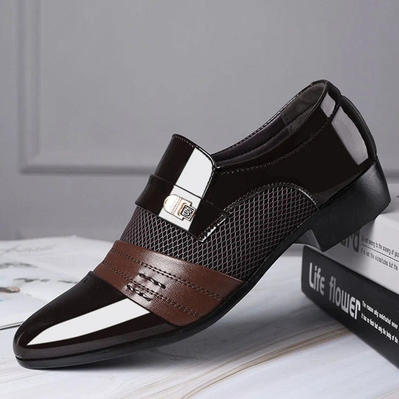  Showlu Fashion Store Brown / 39 Shoes Men Slip on Men Dress Oxfords Fashion Business Dress Men Shoes 2020 New Classic Leather Men'S Suits Shoes Man Shoes2023