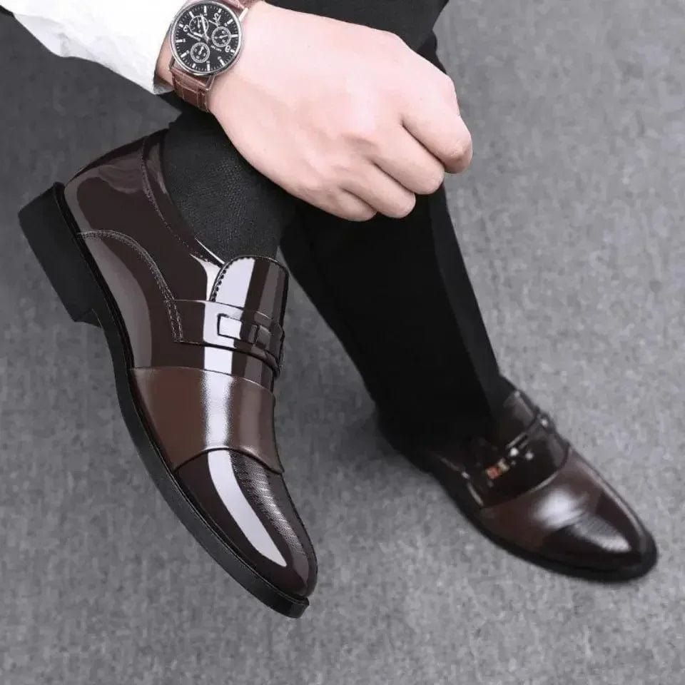 SHOWLU FASHION STORE Brown / 40 Business Dress Men Shoes Formal Slip on Dress Shoes Mens Oxfords Footwear High Quality Leather Shoes for Men Loafers