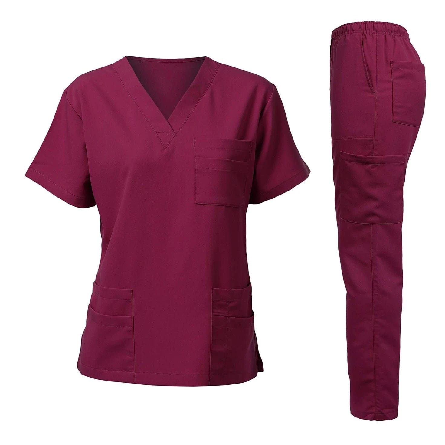 SHOWLU FASHION STORE Brown / M Anti Wrinkle Washable Soft Fabric Nursing Scrubs Hospital Uniform Medical Scrubs Tops Women Jogger Scrubs Sets Nurse Uniform