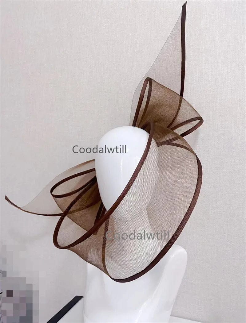  Showlu Fashion Store brown New Black Fascinator Wedding Pillbox Hat Women Elegant Fascinator Hats Hair Clip Church Ladies Party Headpiece Fashion Headwear