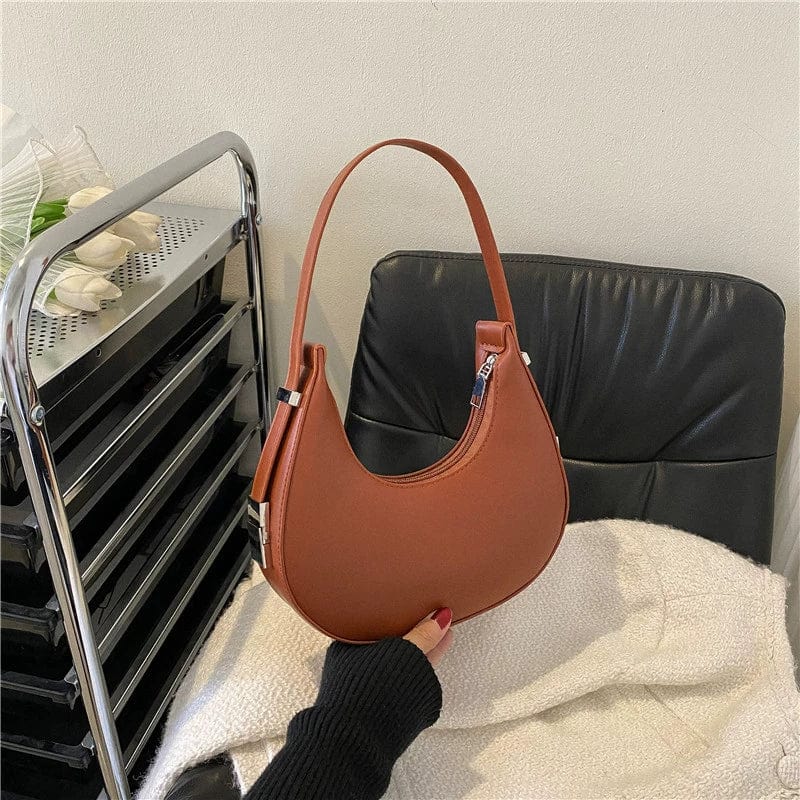 SHOWLU FASHION STORE Brown Retro Ins Online Influencer Fashion Popular Shoulder Underarm Bag