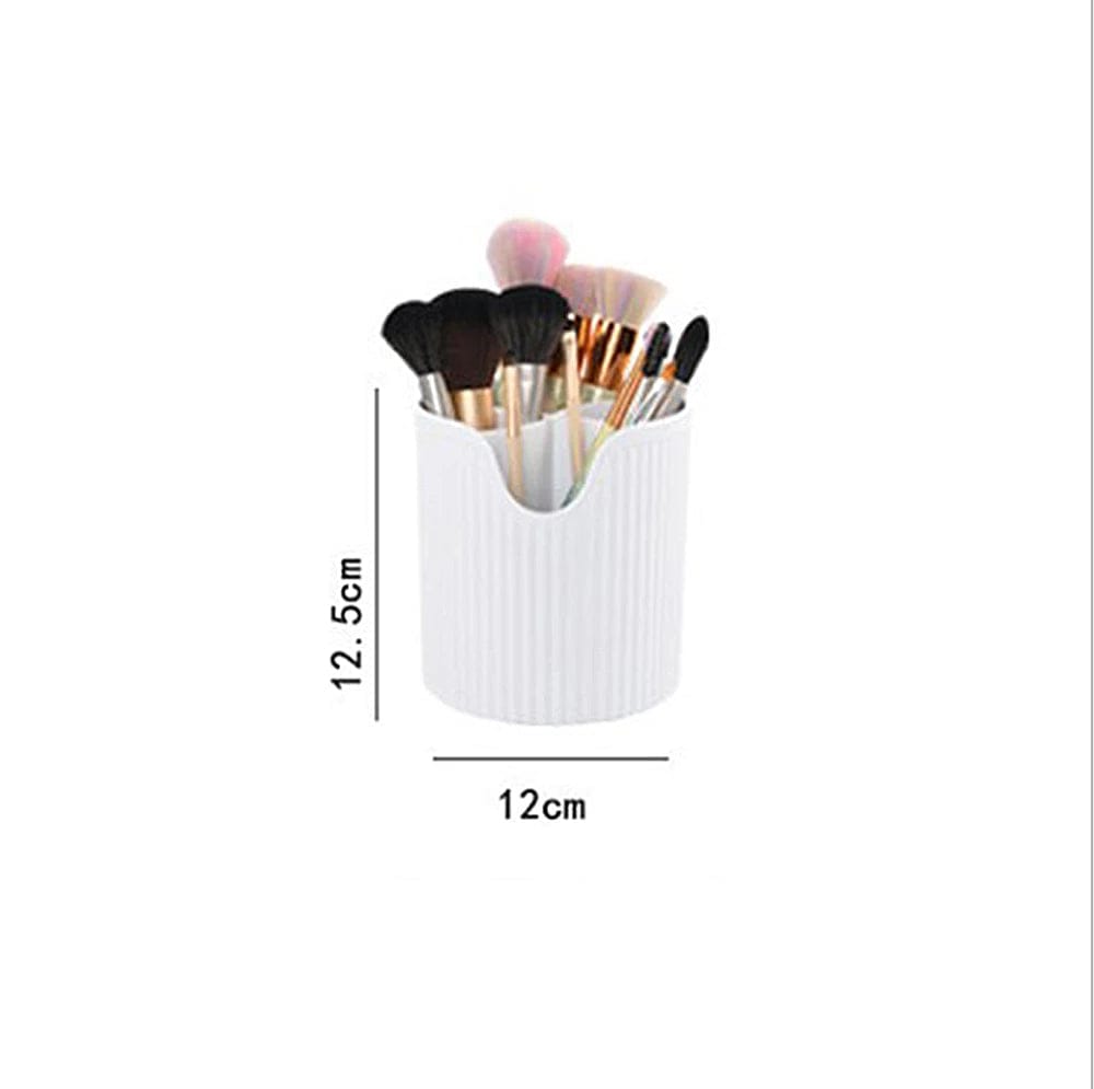  Showlu Fashion Store Brush barrel white Luxury Desktop Cosmetics Storage Box Dust-proof Makeup Organizer For Cotton Pads Swabs Bathroom Jewelry Organizer for Cosmetics