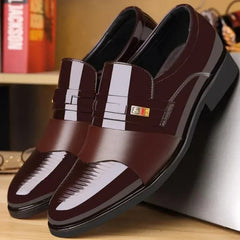 SHOWLU FASHION STORE Business Dress Men Shoes Formal Slip on Dress Shoes Mens Oxfords Footwear High Quality Leather Shoes for Men Loafers