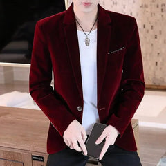 SHOWLU FASHION STORE Business Male Blazer Short Coat Men's Suit Jackets Cropped Dress Blue Clothing New in Casual Fashion 2024 High Quality Original