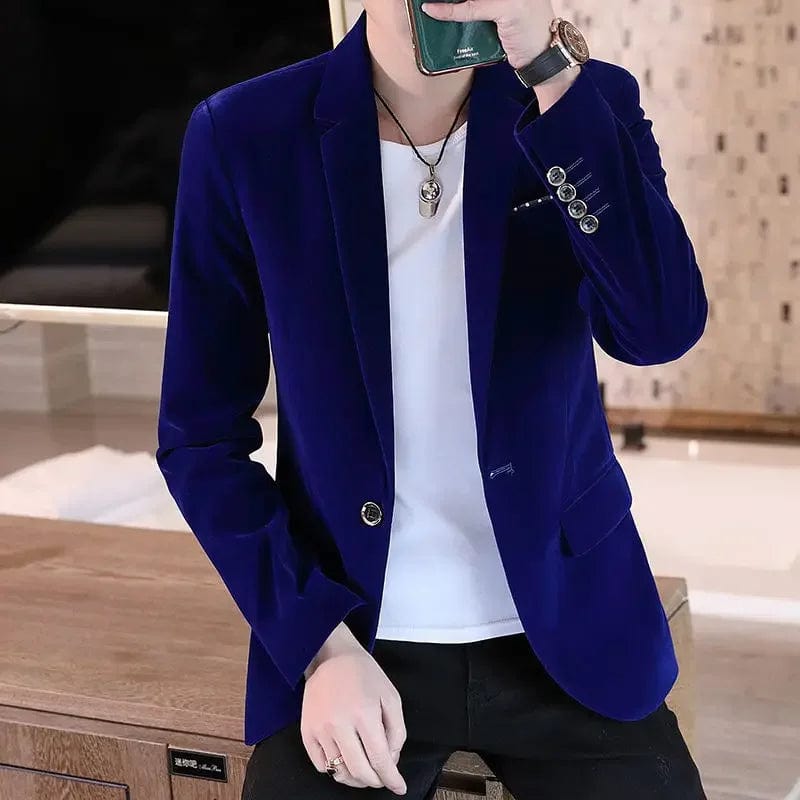 SHOWLU FASHION STORE Business Male Blazer Short Coat Men's Suit Jackets Cropped Dress Blue Clothing New in Casual Fashion 2024 High Quality Original