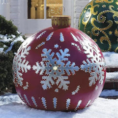 Showlu Fashion Store C / 60cm 60cm Outdoor Christmas Inflatable Decorated Ball PVC Giant Big Large Balls Xmas Tree Decorations Toy Ball Without Light Ornament