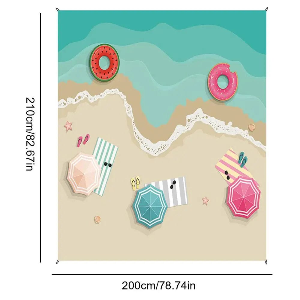  Showlu Fashion Store C / CHINA Waterproof Sandproof Beach Mat Folding Camping Supplies Blanket Portable Lightweight Outdoor Relax Picnic Travel Mat 200 X 210cm