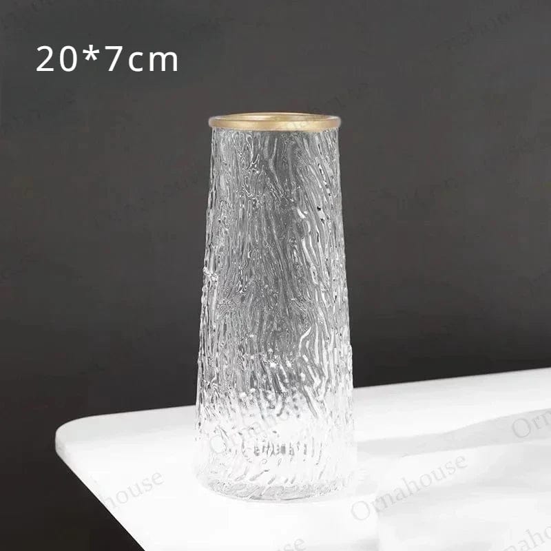  Showlu Fashion Store C Nordic Glass Vase Creative Transparent Aquatic Flowers Minimalist Glass Tabletop Decoration Ceramic Vase Vases for Flower