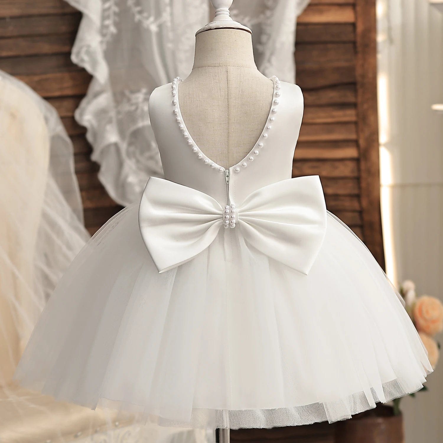  Showlu Fashion Store C02029-B / 9M Toddler Girl Party Princess Dress for First Communion Baptism Clothes Formal Occasion Elegant Sleeveless for Flower Girls Dress