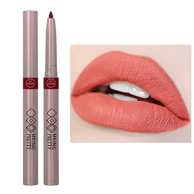  Showlu Fashion Store C05 Nude Brown Lipliner Pen Waterproof Sexy Red Matte Contour Tint Lipstick Lasting Non-stick Cup Lipliner Pen Lips Makeup Cosmetic