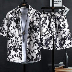  Showlu Fashion Store C40Sets / M 40-50kg Stylish Floral Shirt & Shorts Set