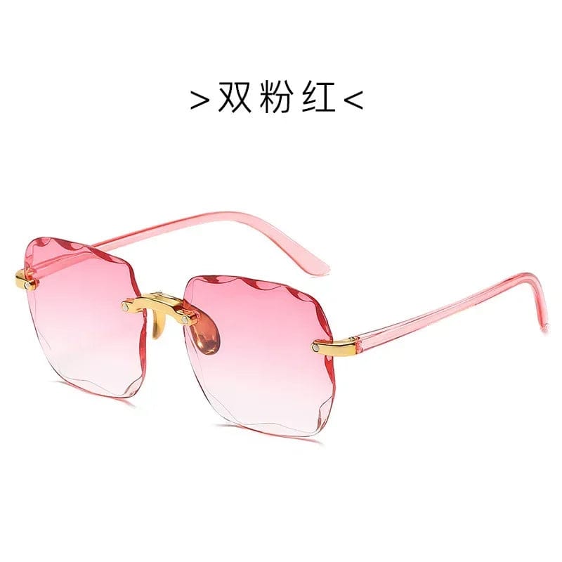  Showlu Fashion Store C6 / AS shows New Square Rimless Sunglasses Women Luxury Brand Designer Summer Red Glasses Fashion Sun Glasses for Men UV400 Shades Oculos