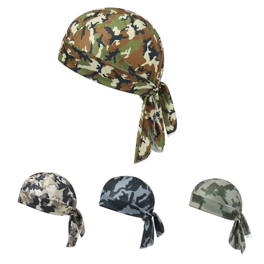 SHOWLU FASHION STORE Camouflage Headband Bandana Handkerchief Head Man Pirate Hat Cycling Hood Sun Protection Sports Breathable Printed Headscarf