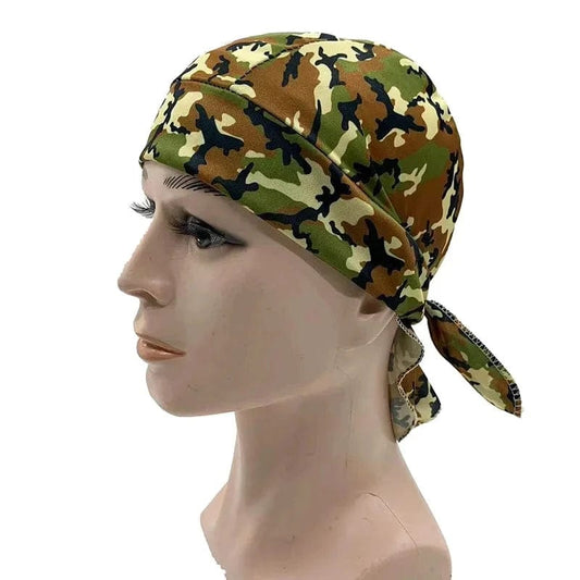 SHOWLU FASHION STORE Camouflage Headband Bandana Handkerchief Head Man Pirate Hat Cycling Hood Sun Protection Sports Breathable Printed Headscarf