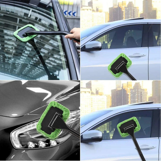 Showlu Fashion Store Car Window Windshield Cleaner Brush Wiper Microfiber Cloth Auto Cleaning Wash Brush With Long Handle Car Accessories