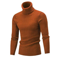 SHOWLU FASHION STORE caramel colour / 4XL 2023 Winter Men Warm Turtleneck Sweater Mens Rollneck Warm Knitted Sweater Keep Warm Men  Casual  Jumper Knit Woolen Sweater