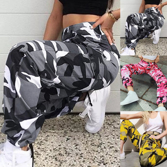 Showlu Fashion Store Cargo Pants Women Plus Size Camouflage Printed Workwear Denim Casual Pants Harem Pants Women Cargo Pants 2022 Free Shipping