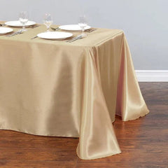  Showlu Fashion Store Champagne / 228x396cm-90x156inch Rectangular Table Cloth Satin Cloth Square Table Cloth suitable for buffet table party holiday dinner wedding banquet decoration