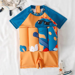 Showlu Fashion Store Children's Buoyancy Swimsuit One-piece Swimsuit for Kids Floating Rash Guards Cartoon Print Girls Boys Swimwear Swimming Clothes