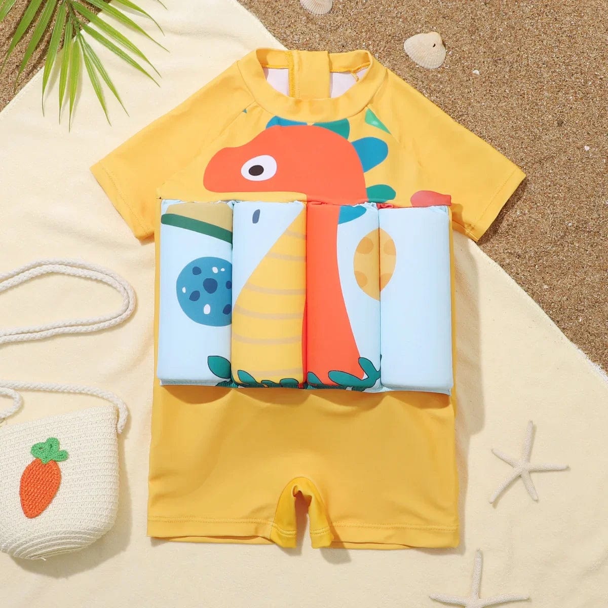 Showlu Fashion Store Children's Buoyancy Swimsuit One-piece Swimsuit for Kids Floating Rash Guards Cartoon Print Girls Boys Swimwear Swimming Clothes