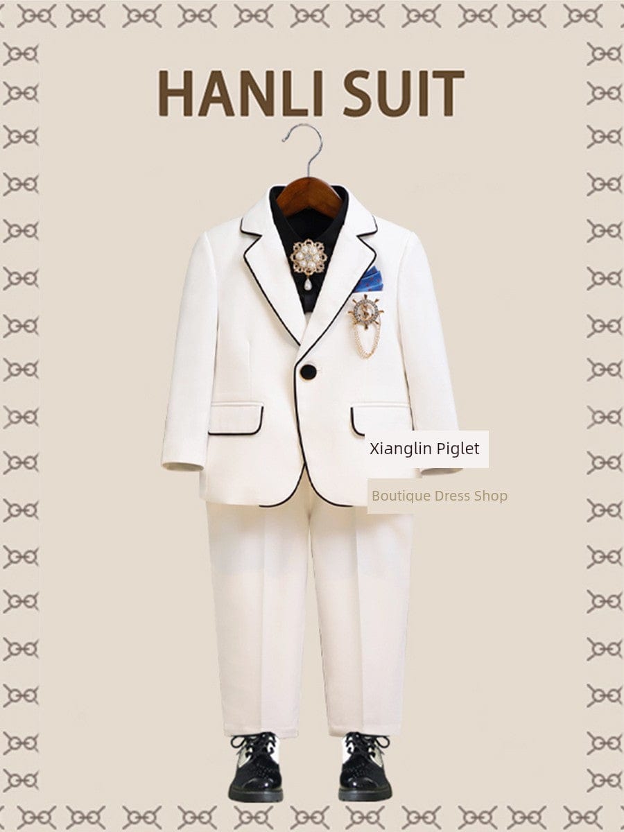 Showlu Fashion Store Children's Costume British Handsome Host Suit