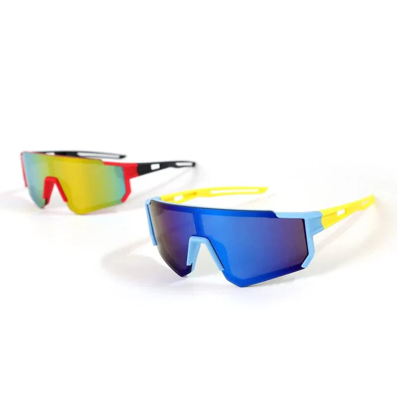 Colorful Winful Kids UV400 sports sunglasses for boys and girls, designed for outdoor cycling with UV protection and trendy lens style.
