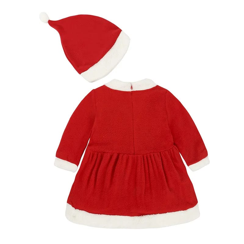 Showlu Fashion Store Christmas Baby Santa Claus Cosplay Costume Baby Boys Girls 3/4 Sleeve Clothes Toddler Kids Dress Children Clothing for 1-8 years