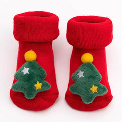 Showlu Fashion Store Christmas Baby Socks Baby Boys Girls Spring Autumn Winter Anti Slip Socks Infant Newborn Soft Cotton Floor Sock Cartoon Shoes