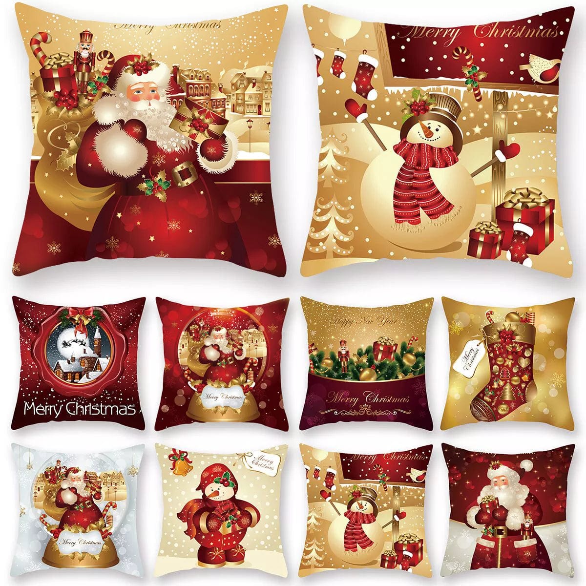 Showlu Fashion Store Christmas Cushion Cover Merry Christmas Decorations for Home 2023 Christmas Ornament Navidad Noel Xmas Gifts Happy New Year 2024