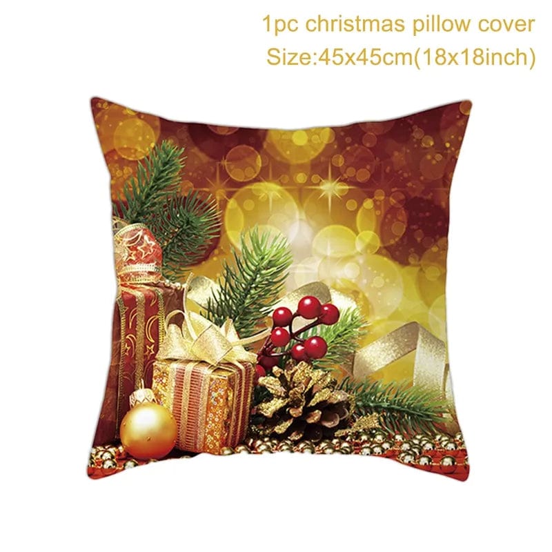 Showlu Fashion Store Christmas Cushion Cover Merry Christmas Decorations for Home 2023 Christmas Ornament Navidad Noel Xmas Gifts Happy New Year 2024