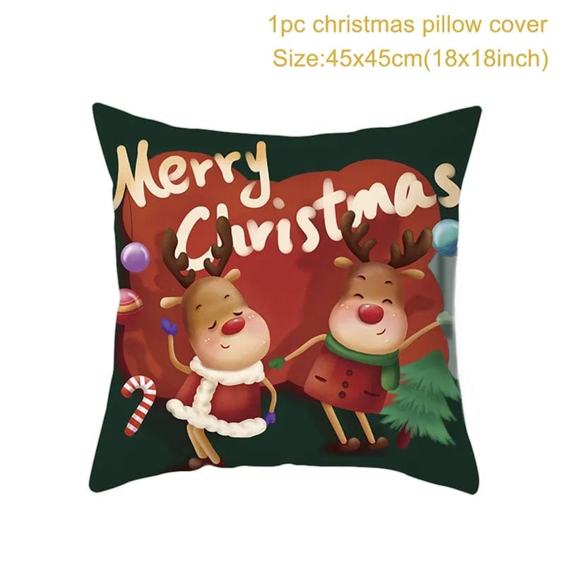 Showlu Fashion Store Christmas Cushion Cover Merry Christmas Decorations for Home 2023 Christmas Ornament Navidad Noel Xmas Gifts Happy New Year 2024