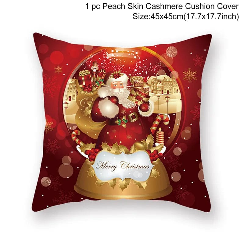 Showlu Fashion Store Christmas Cushion Cover Merry Christmas Decorations for Home 2023 Christmas Ornament Navidad Noel Xmas Gifts Happy New Year 2024